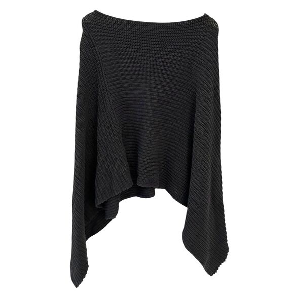 Love Your Melon 100% Cotton Grey Cableknit Pullover Shawl One Size - Picture 2 of 5